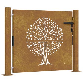 Poort 105x80 cm boomontwerp cortenstaal 2