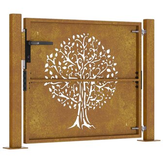 Poort 105x80 cm boomontwerp cortenstaal 6