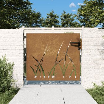 Poort 85x100 cm grasontwerp cortenstaal 1