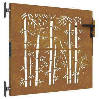 Poort 85x75 cm bamboe-ontwerp cortenstaal 2