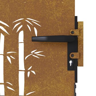 Poort 85x75 cm bamboe-ontwerp cortenstaal 7