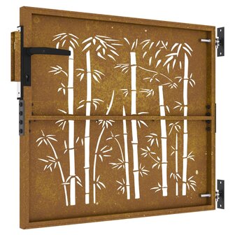 Poort 85x100 cm bamboe-ontwerp cortenstaal 6