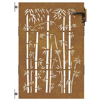 Poort 85x150 cm bamboe-ontwerp cortenstaal 4