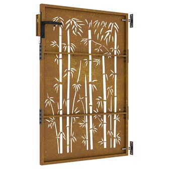 Poort 85x150 cm bamboe-ontwerp cortenstaal 6