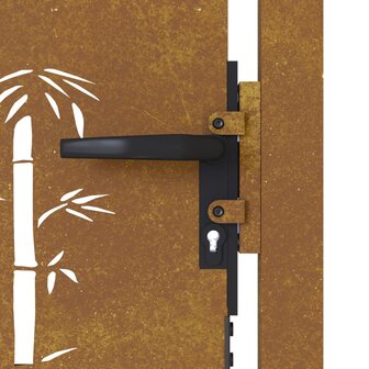 Poort 105x80 cm bamboe-ontwerp cortenstaal 7