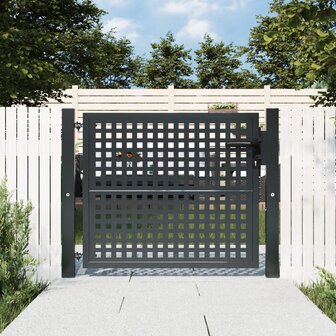 Poort 105x125 cm staal antracietkleurig 1