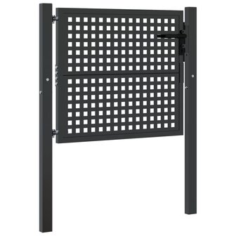 Poort 105x125 cm staal antracietkleurig 2