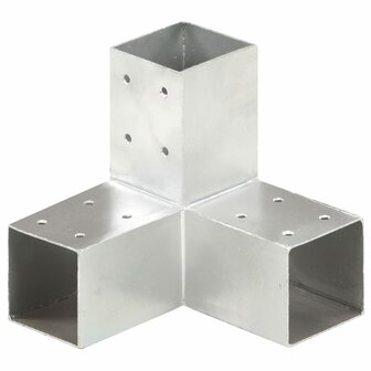 Paalverbindingen 4 st Y-vorm 71x71 mm gegalvaniseerd metaal 2