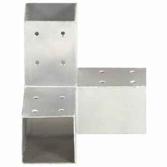 Paalverbindingen 4 st Y-vorm 71x71 mm gegalvaniseerd metaal 3