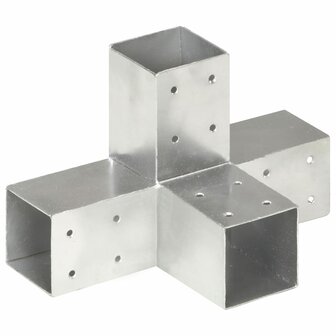 Paalverbindingen 4 st X-vorm 71x71 mm gegalvaniseerd metaal 2