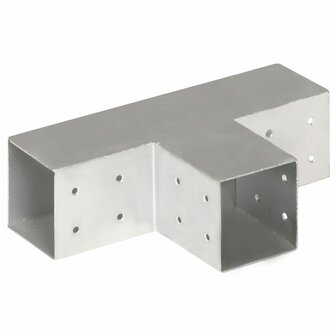 Paalverbindingen 4 st T-vorm 81x81 mm gegalvaniseerd metaal 4