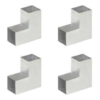 Paalverbindingen 4 st L-vorm 91x91 mm gegalvaniseerd metaal 1