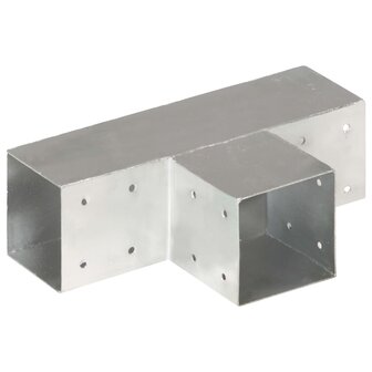 Paalverbindingen 4 st T-vorm 91x91 mm gegalvaniseerd metaal 4