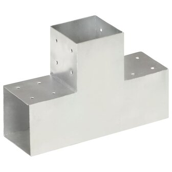 Paalverbindingen 4 st T-vorm 101x101 mm gegalvaniseerd metaal 2