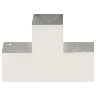 Paalverbindingen 4 st T-vorm 101x101 mm gegalvaniseerd metaal 3