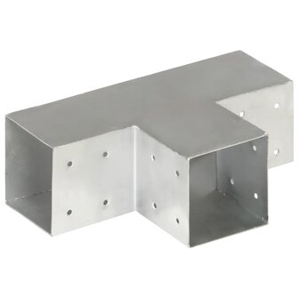 Paalverbindingen 4 st T-vorm 101x101 mm gegalvaniseerd metaal 4
