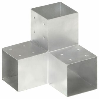 Paalverbindingen 4 st Y-vorm 101x101 mm gegalvaniseerd metaal 2