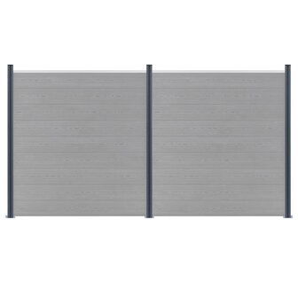 Schuttingpalen 3 st 185 cm aluminium donkergrijs 2