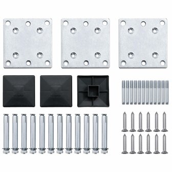 Schuttingpalen 3 st 185 cm aluminium donkergrijs 8