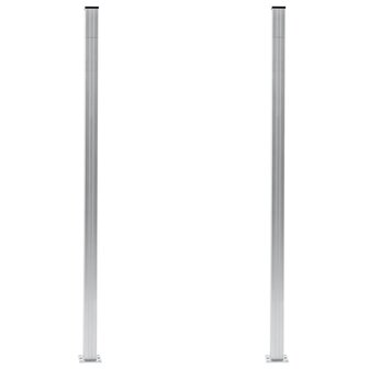 Schuttingpalen 2 st 185 cm aluminium 2