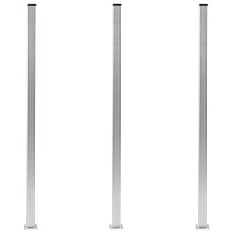 Schuttingpalen 3 st 185 cm aluminium 1