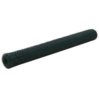Kippengaas 25x1,2 m staal met PVC coating groen 1
