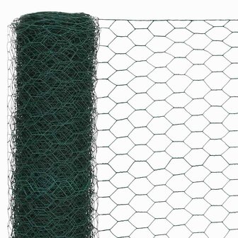 Kippengaas 25x1,2 m staal met PVC coating groen 3