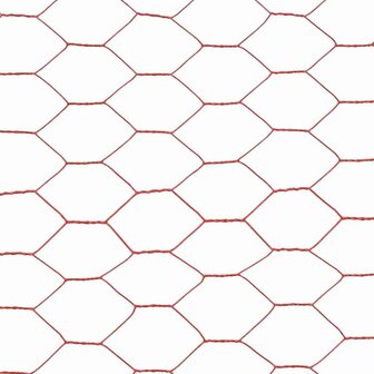 Kippengaas 25x1 m staal met PVC coating rood 4