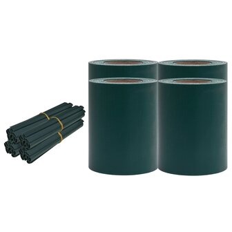 Tuinschermen 4 st 35x0,19 m PVC matgroen 2