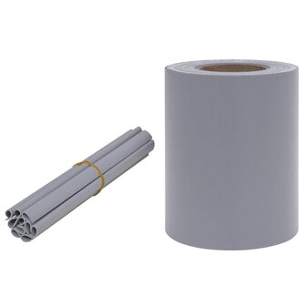 Tuinscherm 35x0,19 m PVC mat lichtgrijs 2