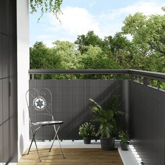 Balkonscherm 300x90 cm poly rattan antracietkleurig 1