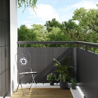 Balkonscherm 500x80 cm poly rattan antracietkleurig 1