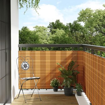 Balkonscherm 500x80 cm poly rattan lichtbruin 1