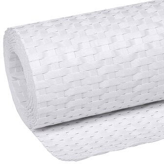 Balkonscherm 400x100 cm poly rattan wit 7