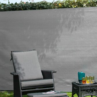 Nature Tuinscherm 1,2x5 m PE grijs 3