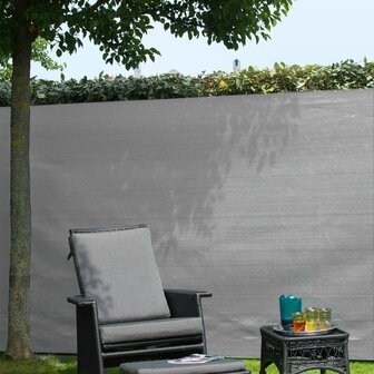Nature Tuinscherm 1,5x5 m PE grijs 3
