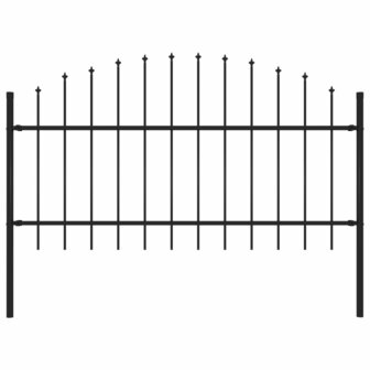 Tuinhek met speren bovenkant (1-1,25)x1,7 m staal zwart 1