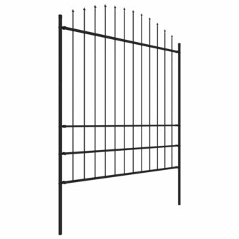 Tuinhek met speren bovenkant (1,75-2)x1,7 m staal zwart 2