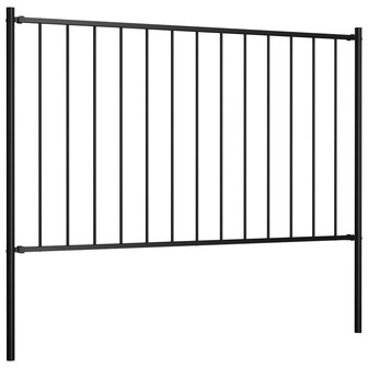Hekpaneel met palen 1,7x1 m gepoedercoat staal zwart 2