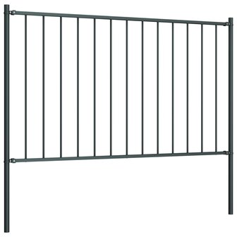 Hekpaneel met palen 1,7x0,75 m gepoedercoat staal antraciet 2