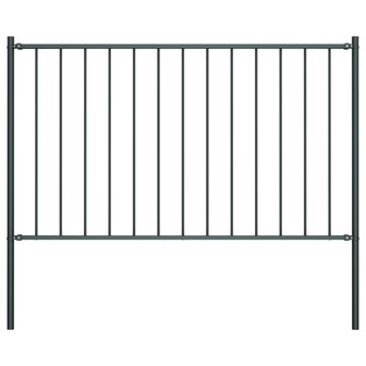 Hekpaneel met palen 1,7x1 m gepoedercoat staal antraciet 1