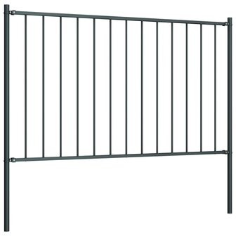Hekpaneel met palen 1,7x1 m gepoedercoat staal antraciet 2