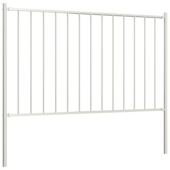 Hekpaneel met palen 1,7x0,75 m gepoedercoat staal wit 2