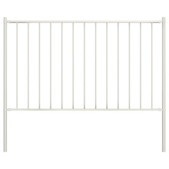 Hekpaneel met palen 1,7x1,25 m gepoedercoat staal wit 1