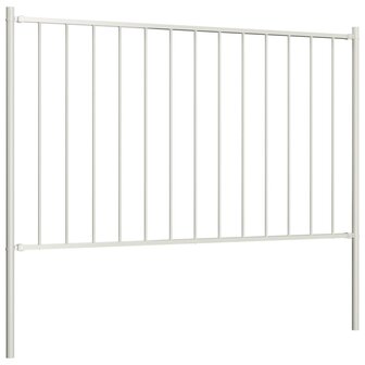 Hekpaneel met palen 1,7x1,25 m gepoedercoat staal wit 2