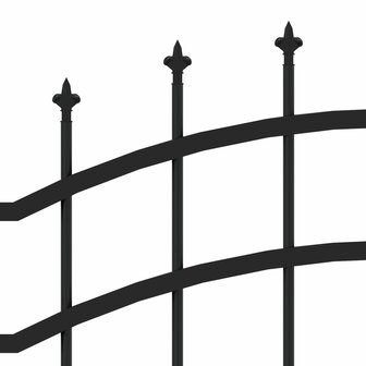 Tuinhek met spijlpunten 140 cm gepoedercoat staal zwart 4