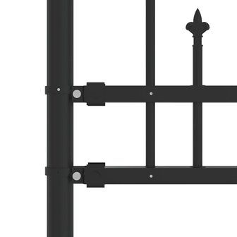 Tuinhek met spijlpunten 115 cm gepoedercoat staal zwart 4
