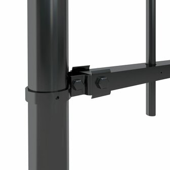 Tuinhek met speren bovenkant 6,8x1 m staal zwart 3