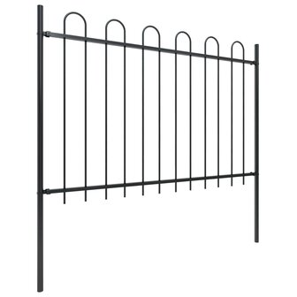 Tuinhek met ronde bovenkant 5,1x1,2 m staal zwart 2