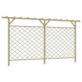 Tuinhek met latwerk en pergola hout 1